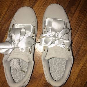 Puma Basket Heart Satin Grey